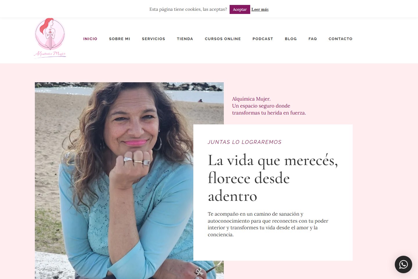 Screenshot of the Vero Vásquez home page